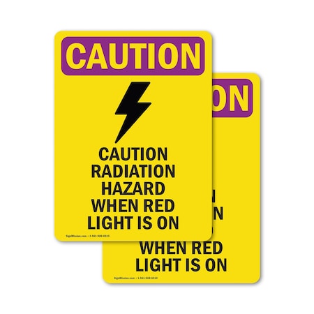 Signmission Radiation & Laser Sign, 7 in H x 5 in W, Vinyl Decal, Rectangle OS-2PACK-CR-D-57-V-10262